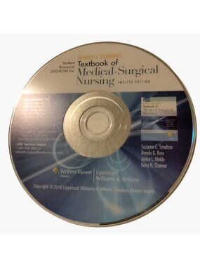 Brunner Suddarth Textbook Of Medical Surgical Nursing DVD Student Resource
